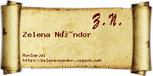 Zelena Nándor névjegykártya